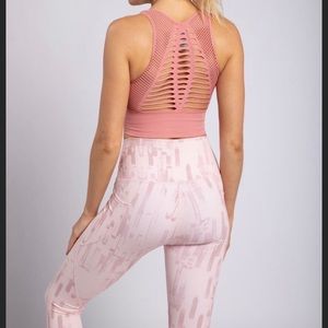Laser Cut Seamless Sports Bra {PINK}